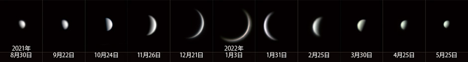 金星、10か月の変化