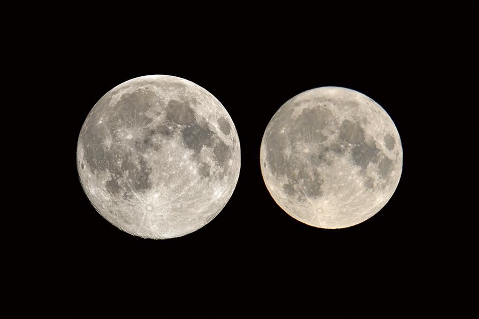 満月の大きさを比較