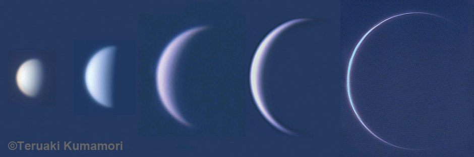 画像:金星の満ち欠けの様子